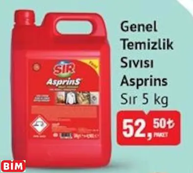 SIR  GENEL TEMİZLİK SIVISI ASPRİNS